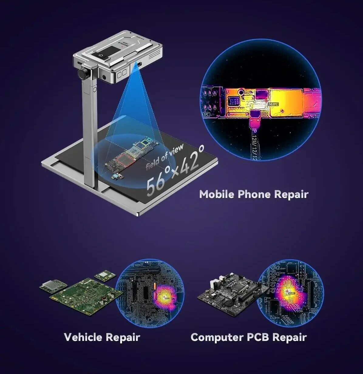 Pcb Short Circuit Thermal Diagnostics - LANGCHI ShortCam III 4K Kızılötesi Termal