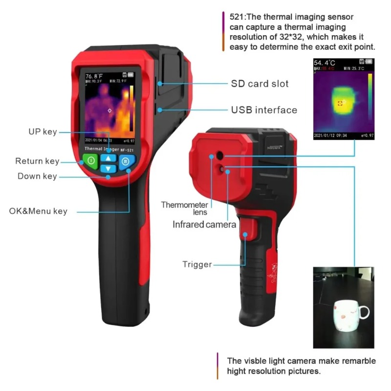 Nf 521 Thermal Imaging Camera - NOYAFA NF-521 Taşınabilir Termal Görüntüleme Cihazı