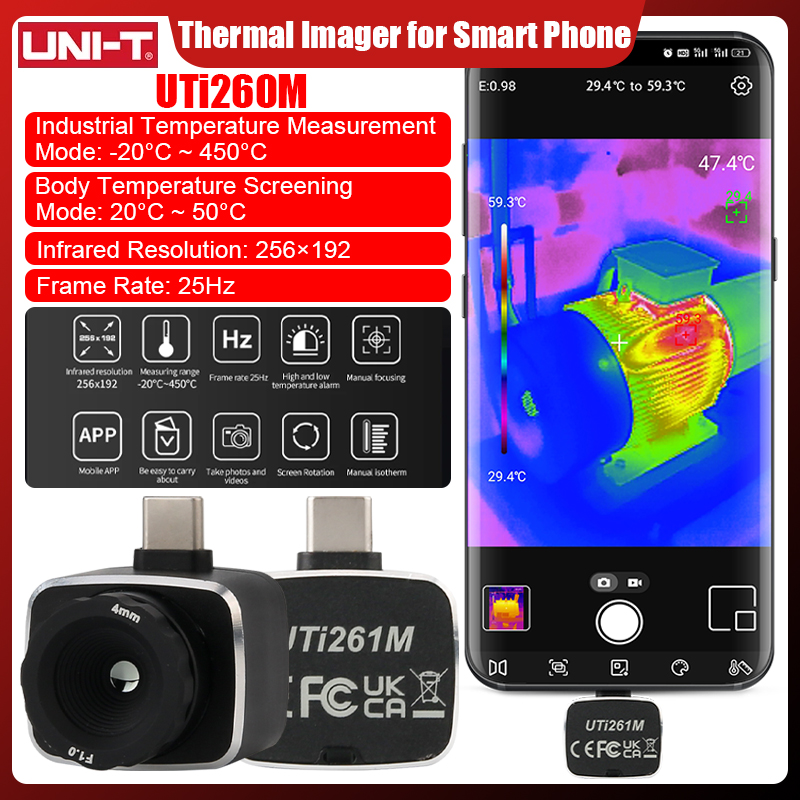 Thermal Imaging Camera 256X192 - UNI-T UTi261M Termal Kamera 256x192 Kızılötesi