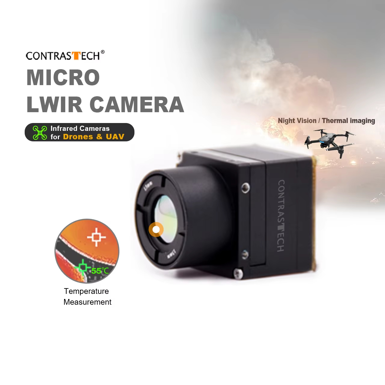 Thermal Imager Drone Gimbal - 640x512 LWIR Kapanmasız Radiometrik Termal Görüntüleme