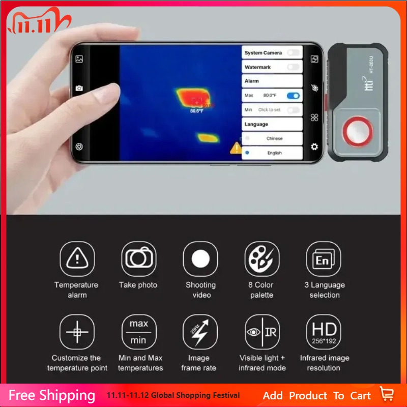 HTI HT-203U Android Termal Kam - Thermal Imaging Camera 256X192 incelemesi ve fiyatı